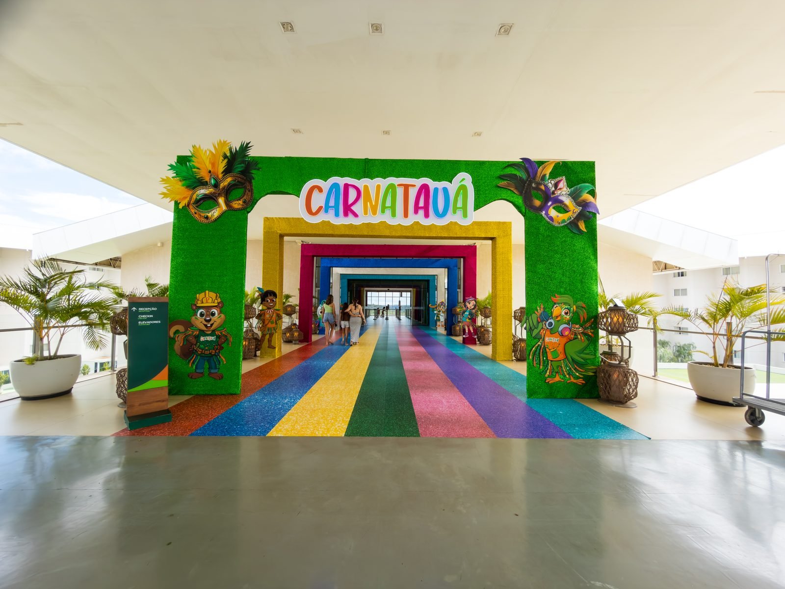 Carpete arco-íris personalizado em detalhe